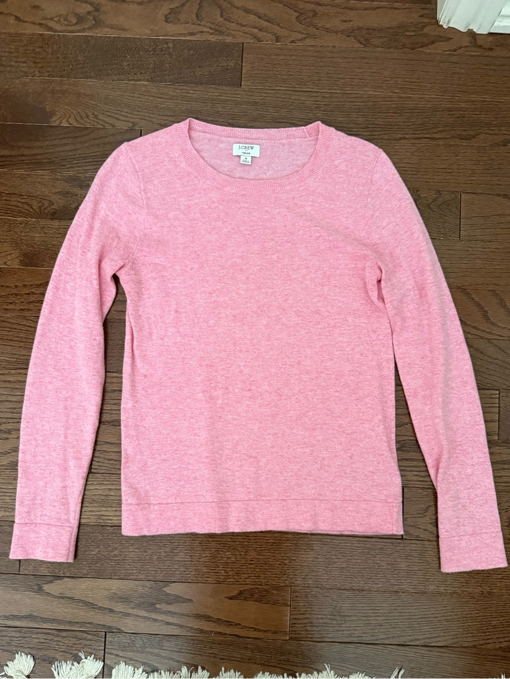 J. Crew Heathered Pink Long-Sleeve Crewneck Top